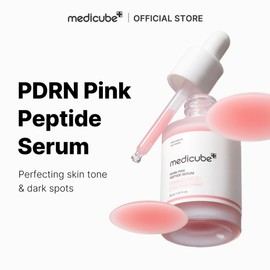 Medicube PDRN Pink Peptide Serum 30ml - Brightening & Dark Spot Correcting Serum with PDRN & 8-Peptide Complex, Evens Skin Tone