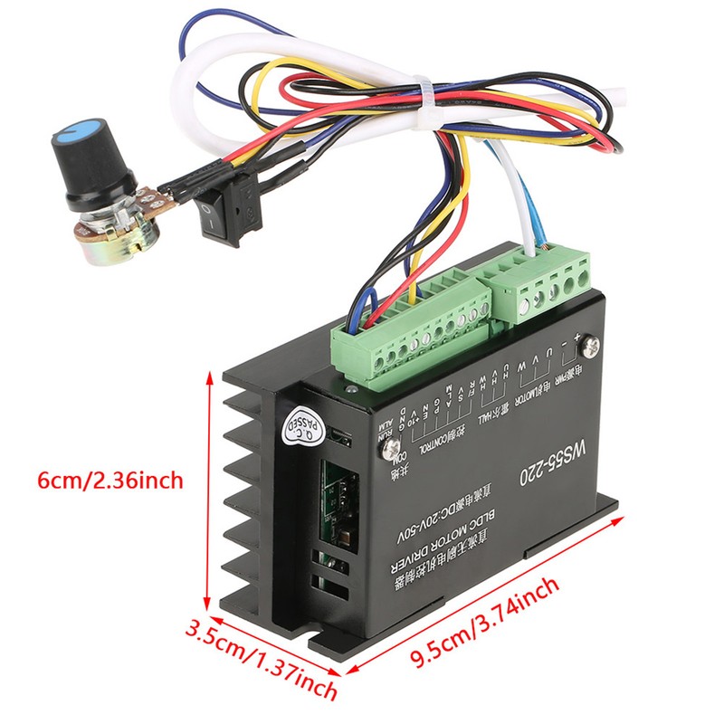 WS55-220 DC 48V 500W CNC Brushless Spindle BLDC Motor Driver