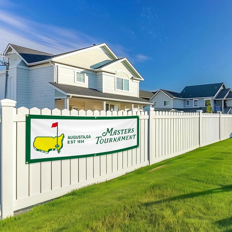 Mas-ters Golf Sports Banner Flag 24X70 Inch, with 6 Brass