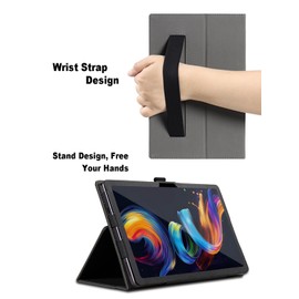 Case for TCL Nxtpaper 11 Plus 11.5 inch, TCL Nxtpaper 11 Plus Tablet Case, Folding Stand Protective Cover with Pencil Holder and Wrist Strap, Full Protection. (Black)