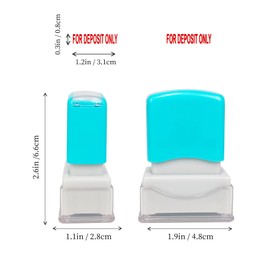 for Deposit ONLY Self Inking Rubber Stamp YQBOOM Refillable Paid Stamper for Business, Office Stamps - Red Ink