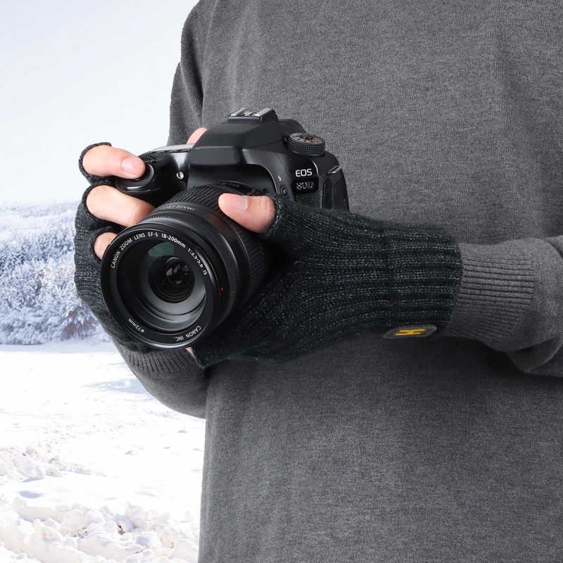 Fingerless Gloves Men - Winter Warm Gloves Half Finger Gloves