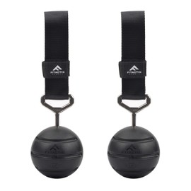 FITactic 3.5 Inches Groove Rock Climbing Solid Training Cannonball Bomb Power Pull Up Ball Hold Grips for Straps for Finger, Forearm, Biceps, Back Muscles, Sports, Race (2 Balls, Black Groove 3.5")