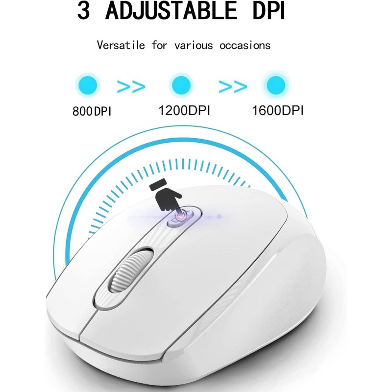 Wireless Mouse for Laptop, 2.4G Wireless Ergonomic Optical Cordless Mobile