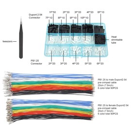 PB1.25 to Dupont 2.54mm Connectors and Cables Kit Compatible with Molex PicoBlade 1.25mm Pitch Connectors 20cm Wires for Pixhawk2.4.8