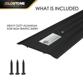 JELOSTONE 5" W x 1/4" H x 36" L - Commercial Aluminum Door Threshold(Matte Black)- Door Saddle- ADA accessible Barrier Free- Fire Rated- Door Thresholds for Exterior Doors, B303A