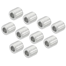 sourcing map Thread Reducing Nuts Insert M10 x 1mm Male to M6 x 1mm Fine Thread Female Adapters 10mm Long Pipe Fitting Conversion Sleeve Reducer, Pack of 15