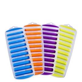 HEITIGN 4 bandejas de silicona para cubitos de hielo, botellas de agua, bandejas para palos de hielo, fáciles de empujar y desplegar para cubos de hielo, bandeja de agua para deportes, botellas de agua, botellas de cerveza, latas