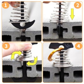 Wood Deck Pegs, Set of 10, Universal Metal Fittings, For Camping and Camping Tent, For Wood Decks, Fish Bone Shape, Pegs and Anchors, Carabiner, Spring Set, Aluminum, Fasteners, Lightweight, Flexible