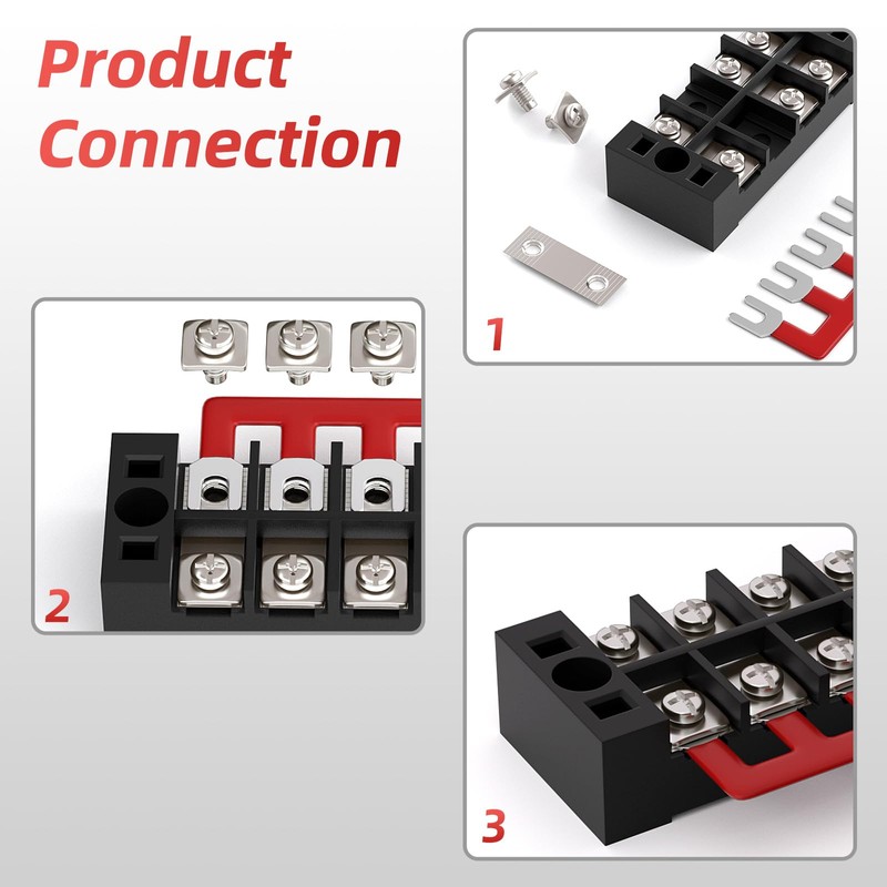 APIELE 15A Screw Terminal Block 12 Position Dual Row Covered