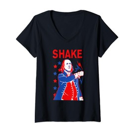 Womens Funny Shake And Bake 4th of July Couple Matching V-Neck T-Shirt