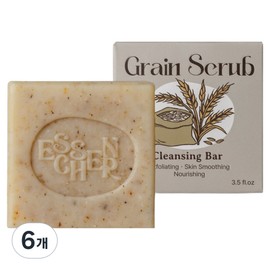 Essenseire Grain Scrub Cleansing Soap, 6 packs, 100g / 에센시에르 곡물 스크럽 클렌징 비누, 6개입, 100g