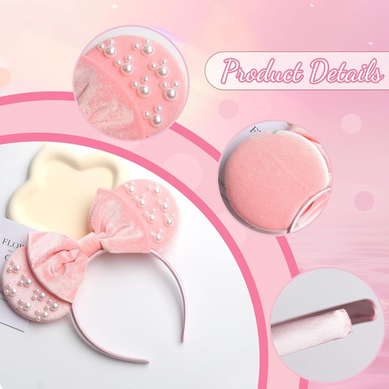 Mouse Ears Headband Cute Bow Headbands for Women Girls Mouse
