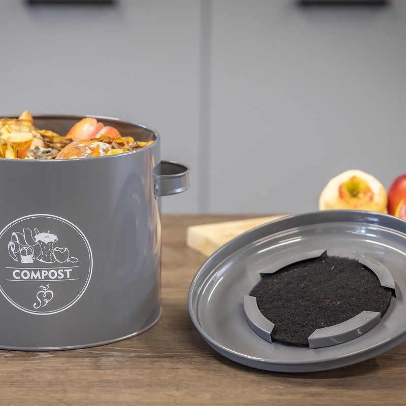 Esschert Design Carbon Steel Composter with Activated Carbon Filter in