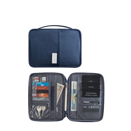 Waterproof Passport Holder Travel Document Wallet RFID Bag Family Case Organizer with Multiple Compartments, Secure Family Travel Document Organizer Case