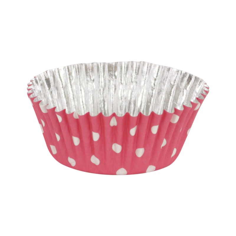 PME Pink Polka Dot Cupcake Cases, Foil Lined, Pk/30, Paper