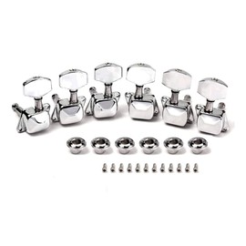 Alnicov Semiclosed Guitar Tuners 3L3R String Tuning Pegs Keys Machine Heads Set For Epiphone Les Paul Electric Guitar Or Acoustic Guitar,Chrome