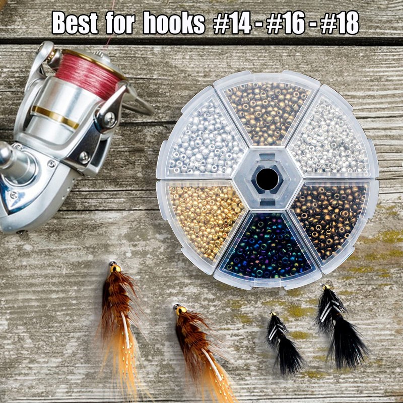 Ghanneey Fishing Fly Tying Beads for Jig Hooks Fly Tying