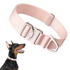 BuddyArmor Dog Collar Pro, Soft Lightweight Dog Collar with Metal Buckle Quick Release Heavy Duty Adjustable Nylon Dog Collar for Training Walking for Small Medium Large Dogs (Blush Pink, M)
