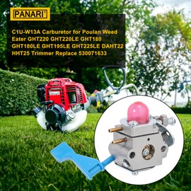 Panari C1U-W13A Carburetor for Poulan Weed Eater GHT180 GHT180LE GHT220 GHT220LE GHT225 GHT225LE Trimmer Replace 530071633 + 530047932 Air Filter Fuel Line Spark Plug Tune Up Kit