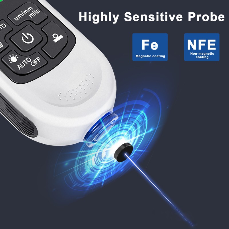 Digital Coating Thickness Gauge High Accuracy Anti Slip Paint Mil
