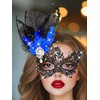 Urieo Masquerade Mask, Black Feathers Party Mask, Venetian Lace Masks