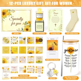 Christian Gifts For Women Faith -Inspirational Religious Birthday Gifts, Sunshine Box Spiritual Baptism Baskets for Mom,Grandma,Wife,Mothers,Best Friend, Sister,Catholic&Encouragement Birthday Baskets