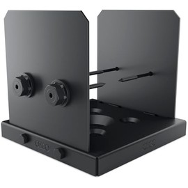 Ozco Ironwood Lite 8x8 Post Base Kit, Includes 1 Post Base Plate, 2 Decorative Plates, 4 Hex Cap Nuts, OWT Timber Screws, Galvanized Steel for Pergolas | 52109