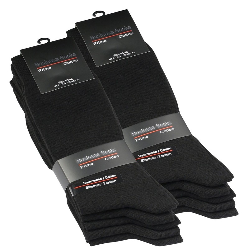 10 Pair Mens BUSINESS Plain Socks, Cotton rich, Original by
