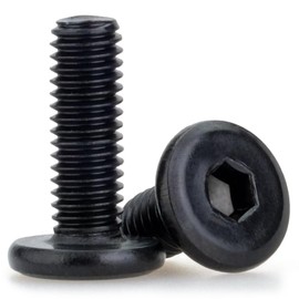 M3 x 10mm 20 Pcs Flat Round Head Hex Socket Cap Screws, 304 Stainless Steel Bolts, Fully Threaded, Black Oxide Finish, Furniture, DIY, 3D Printing