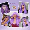 EVLYNN Long Natural Purple Wigs for White Women Light Purple