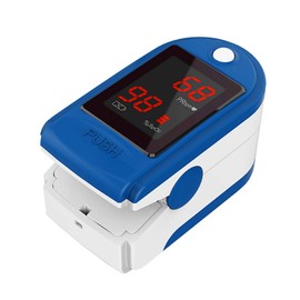 Concord Basics Fingertip Pulse Oximeter - Blood Oxygen Saturation Monitor with Carrying Case, Batteries, Silicone Cover & Lanyard - Easy to Use, Accurate SpO2 & Pulse Measurement (Blue)