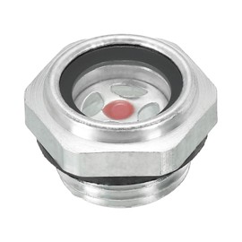 PATIKIL Air Compressor Oil Sight Glass, G 1/2" Male Thread Aluminum Alloy Oil Liquid Level Gauge Pack Air Compressor Parts with O-Ring