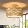 ALAISLYC Boho Rattan Flush Mount Ceiling Lights 12 Inch Farmhouse