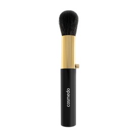 Kumano Brush Cosmetics H1 Portable Slide Type Cheek Brush (Ash Squirrel + Horse Hair) with Cap