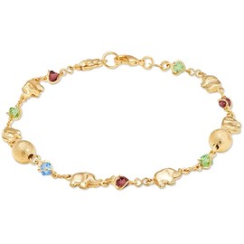 Barzel 18K Gold Plated Elephant Anklet For Women - Made In Brazil (ANK1045)