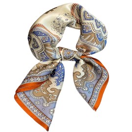 FAIRYGATE Scarfs for Women Lightweight Head Scarf Square Scarves for Women Sale 27.5 inch Large Satin Silk Feeling Formal Neckerchief Hair Wraps Ladies Scarfs 70x70cm 95019