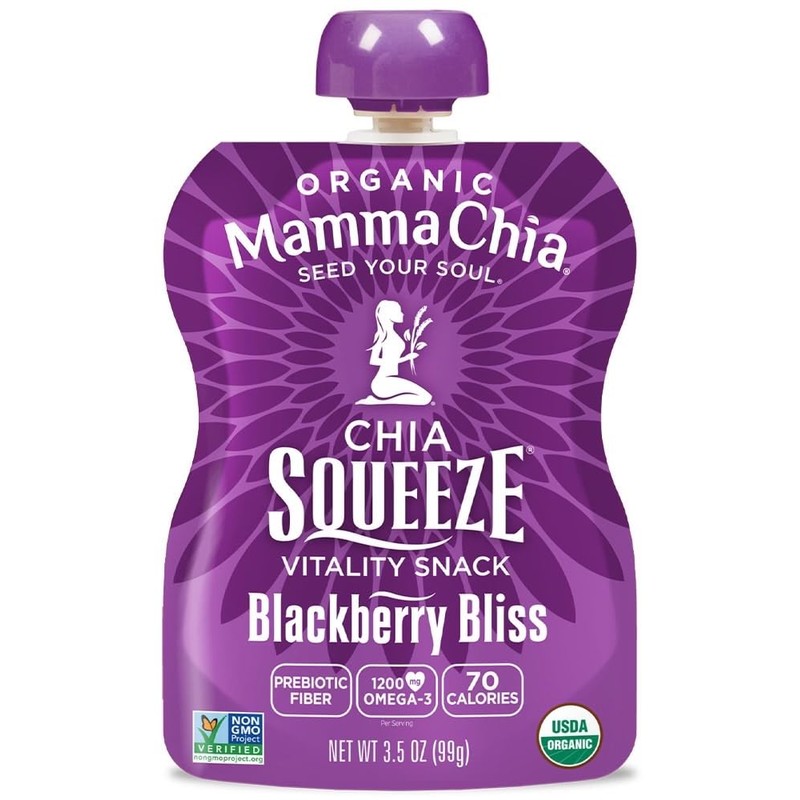 Mamma Chia Squeeze 5 variety (10 pack) Wild Raspberry,Green Magic,Blackberry