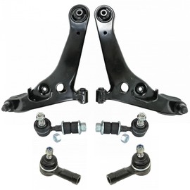 TRQ Front Steering & Suspension Kit Control Arm with Ball Joint Sway Bar Stabilizer Link Tie Rod Compatible with 2003-2006 Mitsubishi Outlander MI4510103 MI4511103
