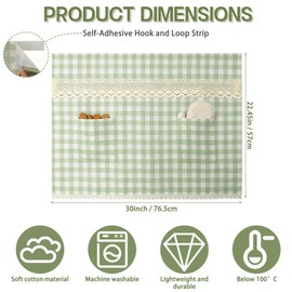 Oven Door Curtain Hook and Loop Straps Design Stove Skirt with Pockets