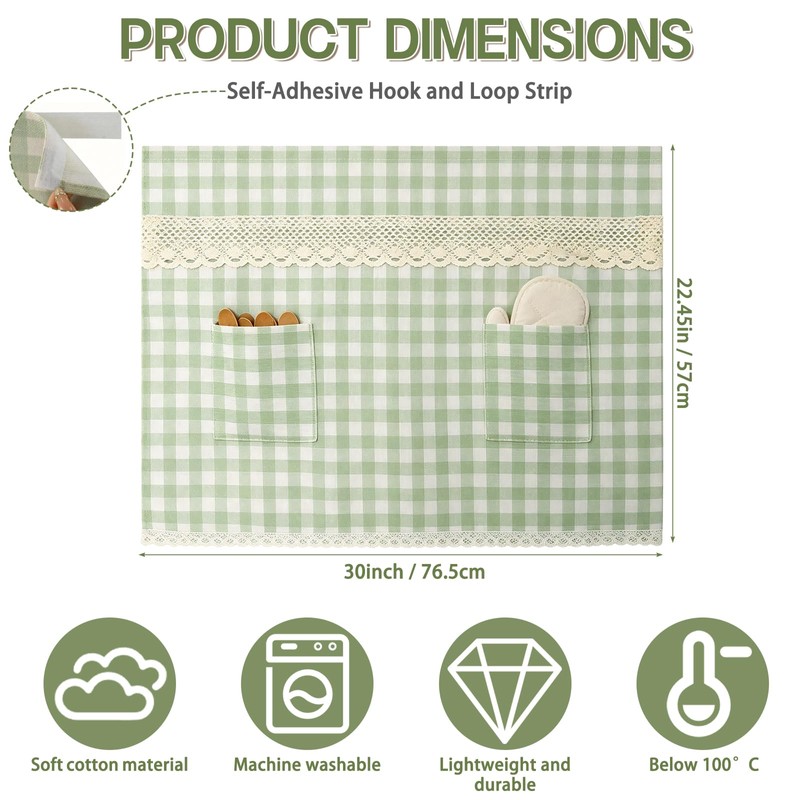 Oven Door Curtain Hook and Loop Straps Design Stove Skirt