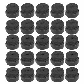 25PCS Tennis Racket Grip Tape Slip Resistant Super Absorbent Sweat Badminton Racket Overgrips for Fishing Rods Squash Racket Black
