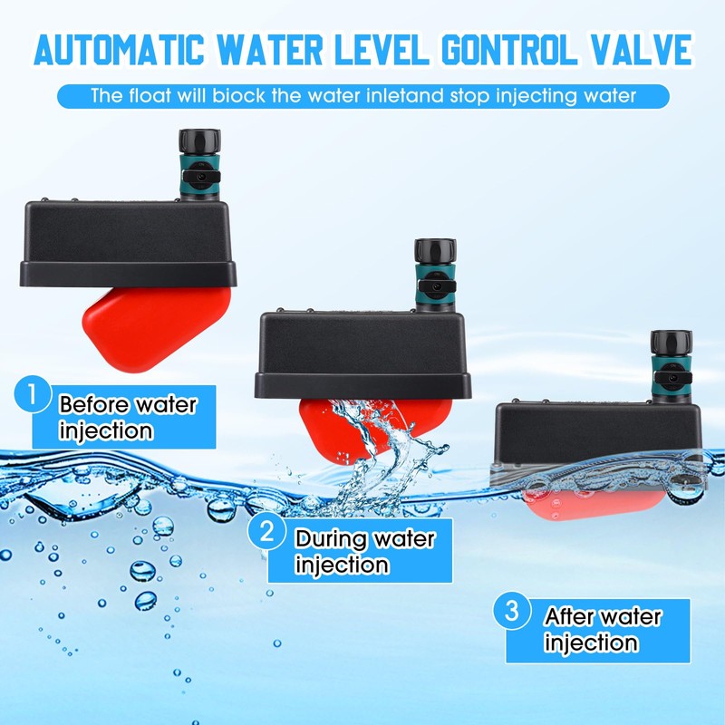 Threlaco 2 Set Water Tank Float Valve with 3/4" Hose