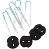 LINZI Pack of 100 U-Shaped Garden Pegs Half-Green Galvanised Steel