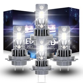 ROADLIT H7 Light Bulbs for VW Jetta (2006-2019), 6000K Cool White, 300% Brighter, High/Low Beam Set, Canbus-Ready, Plug and Play, Pack of 4