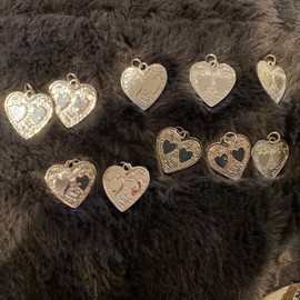 Unbranded 10Pcs Heart Shape Charms Pendant  Dual Hearts Jewelry DIY Making