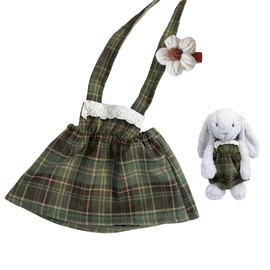 31cm Medium Bashful Bunny Doll Clothes,12inch Teddybear Dress,Stuffed Animals Cute Doll Clothes,Doll Dress only Without Doll(2pc Includes 1 Doll Dress 1 Flora Doll Hair Clip)