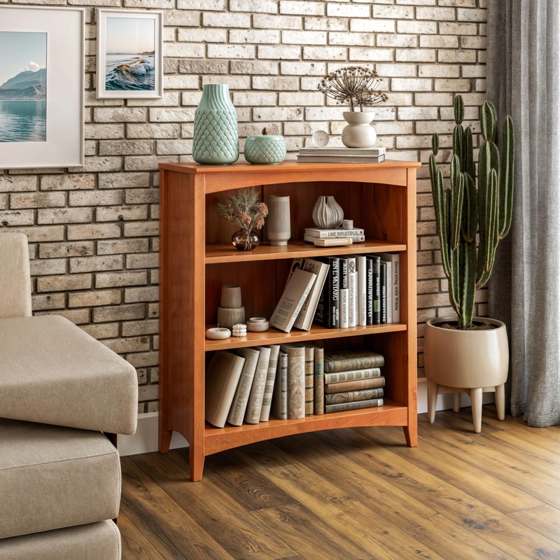 Shaker Style Bookcase - 36"H - Cherry Finish