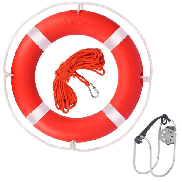 Life Ring,28" Boat Safety Throw Rings,Life Buoy with Reflective Tape