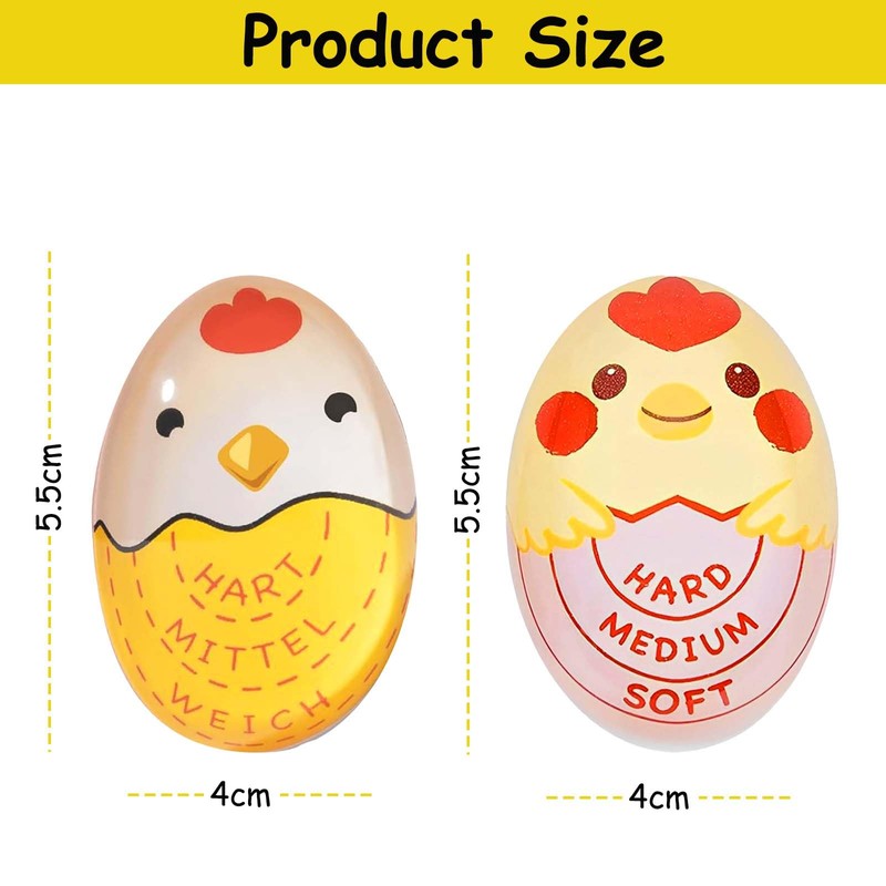 Pack of 2 Egg Timer for Cooking (Hard/Medium/Soft) for in